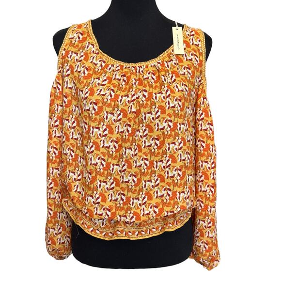 New ~ MAX STUDIO ~ Women's Crepe Cold Shoulder Blouse Size S FALL - Picture 4 of 11